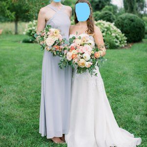 Lulu's Air of Romance Maxi Dress/Dusty Blue/Size L